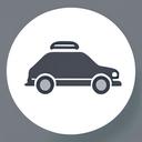 Symbol Auto mit Koffer
